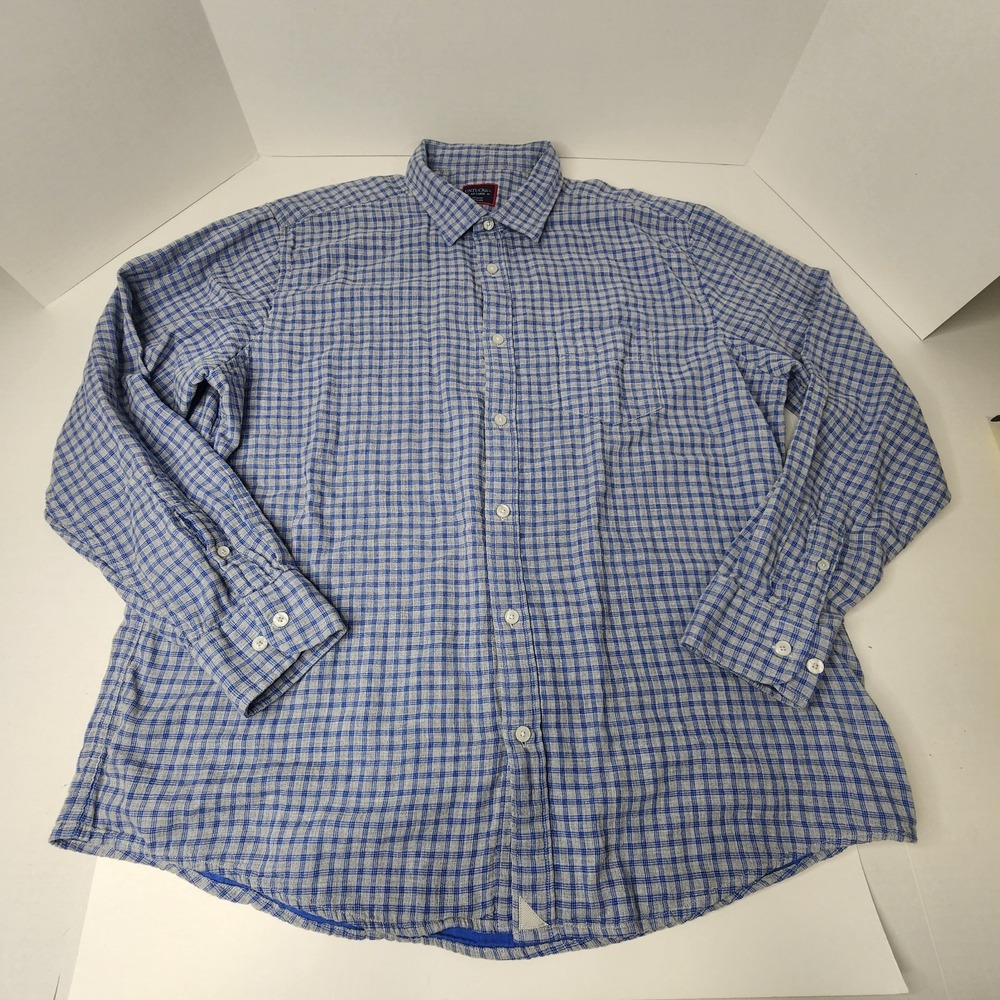UNTUCKit Pugliese Men's 2XL Button-up Shirt Regular Fit Blue Plaid Style: 33982